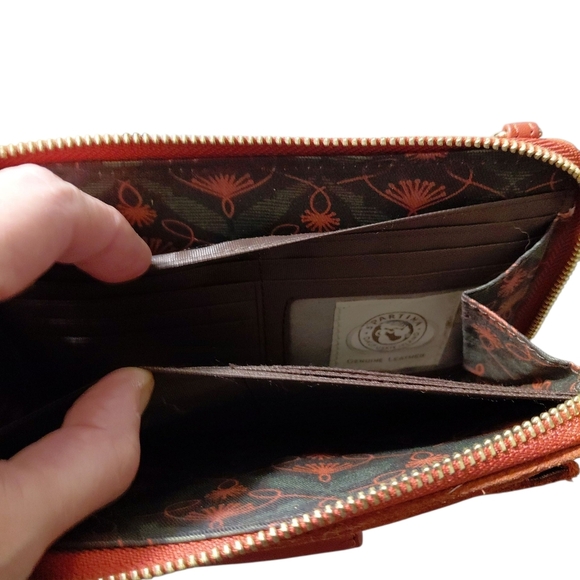 Spartina 449 Genuine Suede Clutch Wallet Rust Brown - Picture 10 of 10